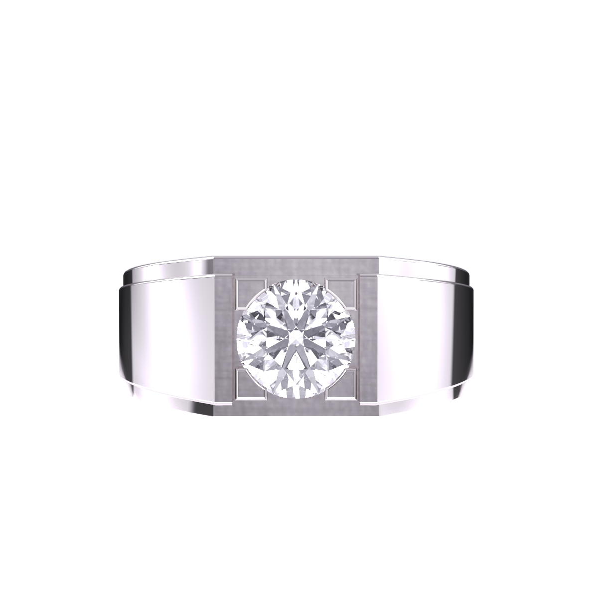 Unique Lab Grown Solitaire Men's Ring